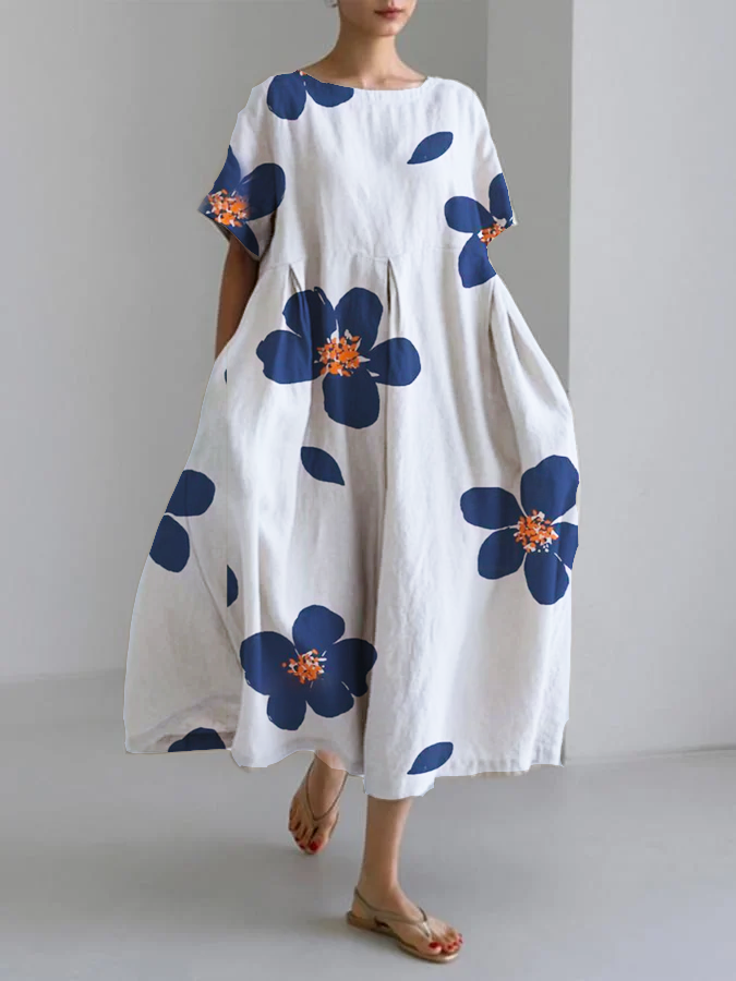 CATERINA | Langes Sommerkleid mit Lebhaften Blumen und Weichem Komfort für Sonnige Tage