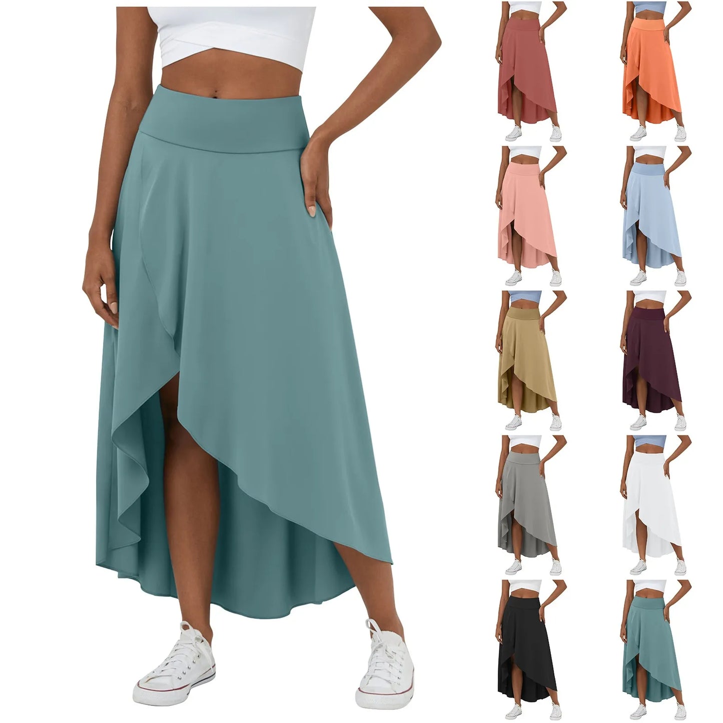 MIRAVO | High-Low Maxirock aus Baumwolle