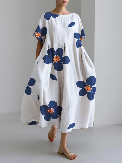 CATERINA | Langes Sommerkleid mit Lebhaften Blumen und Weichem Komfort für Sonnige Tage